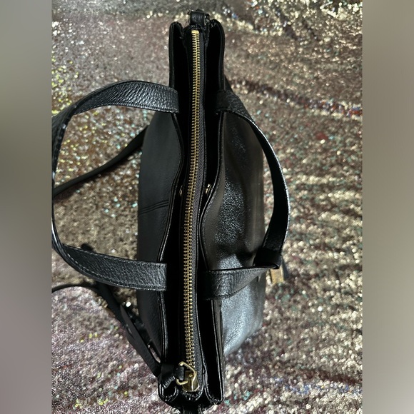 VINCE CAMUTO Black Leather Satchel Crossbody Handbag - Picture 7 of 17